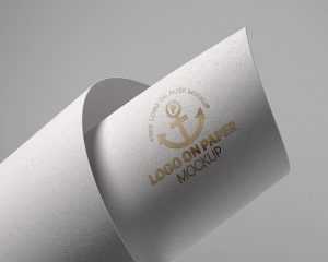 Free Paper Gold Logo Mock-up PSD