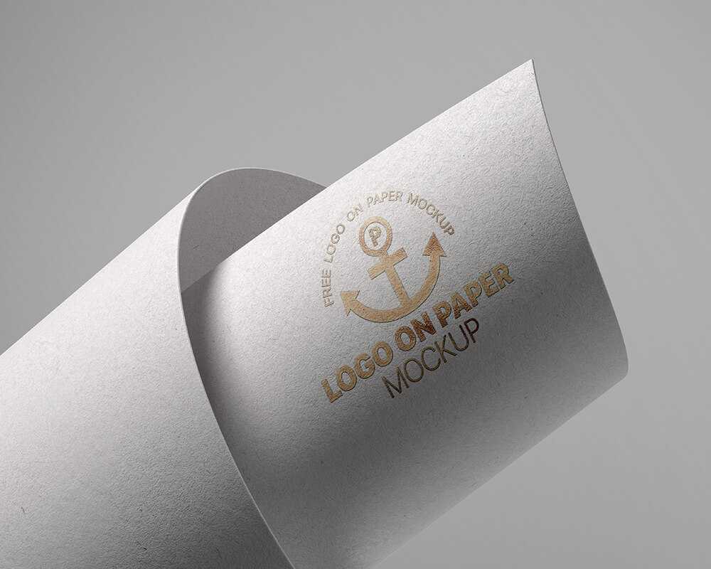 Free Paper Gold Logo Mock-up PSD