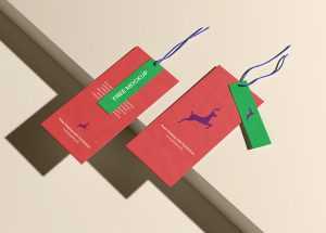 Free Paper Hanging Label Tag Mockup for Apparels Branding