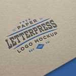 Free Paper Letterpress Logo Mockup