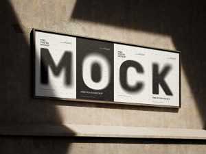Free Paper Posters In Metal Frame Mockups PSD Set