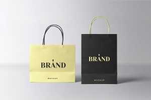 Free Paper Shopping Bags Mockup