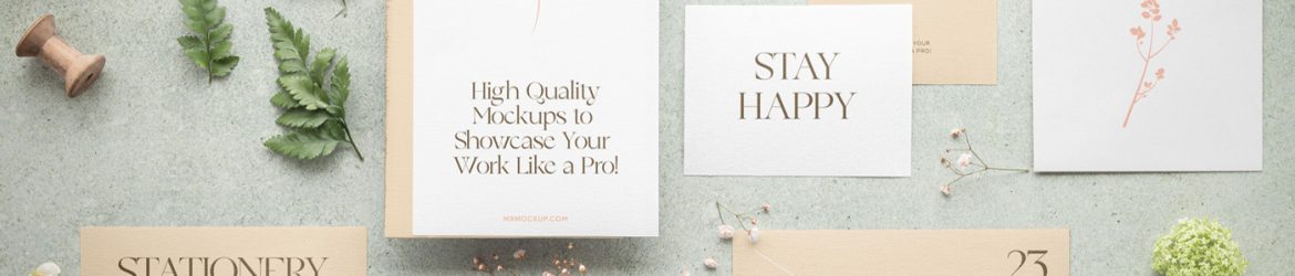 Free Paper Stationery Set Mockup