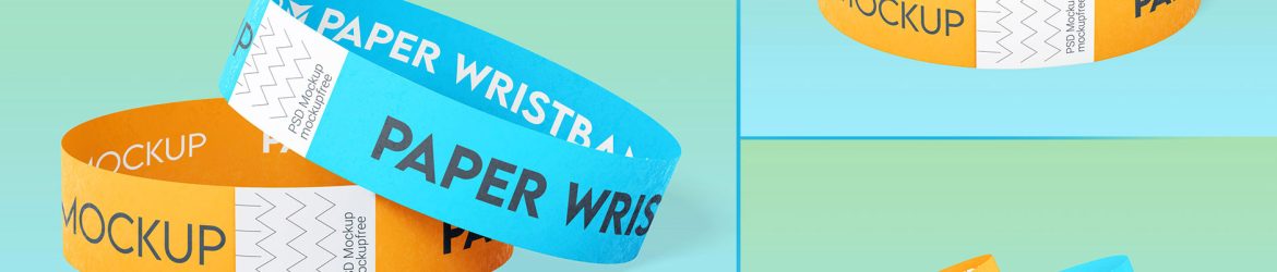 Free Paper Wristband Mockups 3 PSD Set PSD