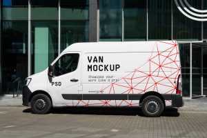 Free Parked Van Mockup