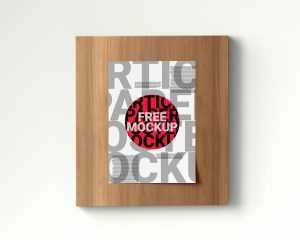 Free Pasted Vertical Poster Mockup Top view