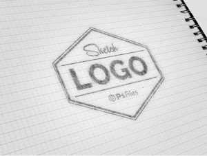 Free Pencil Shaded Logo Mockup PSD