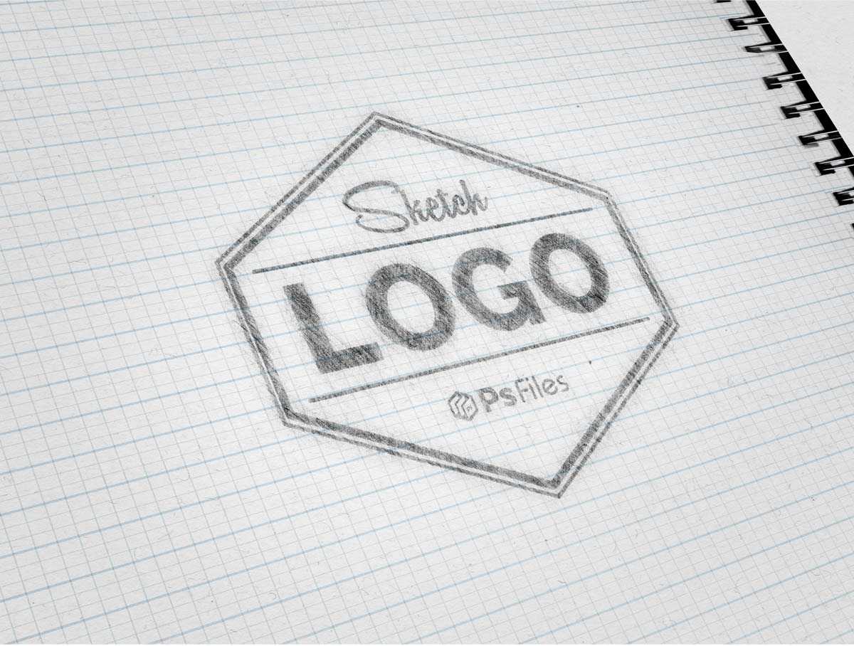Free Pencil Shaded Logo Mockup PSD