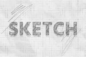 Free Pencil Sketch Text Effect PSD