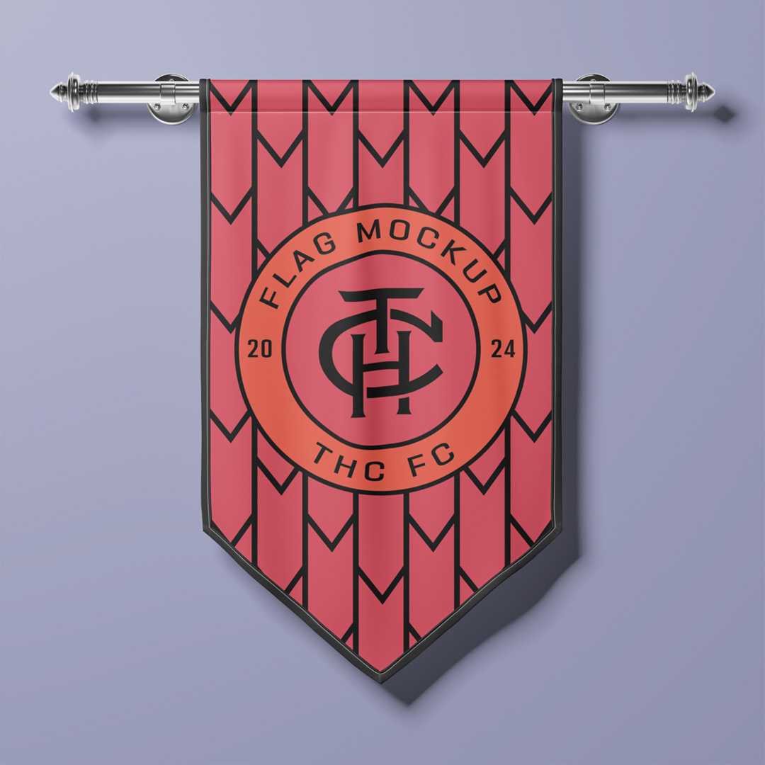 Free Pennant Flag Mockup