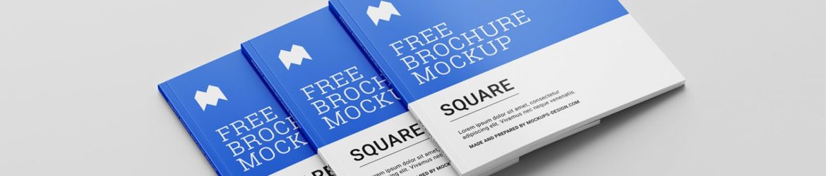 Free Perfect Binding Square Book Brochure Mockups PSD Sets