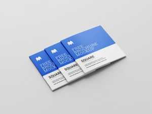Free Perfect Binding Square Book Brochure Mockups PSD Sets