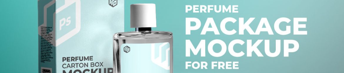 Free Perfume Bottle and Packaging Box Mockup PSD