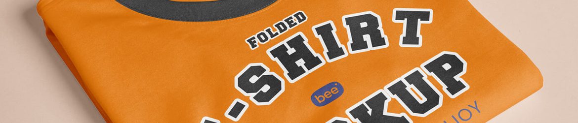 Free Perspective Folded T-Shirt Mockup PSD