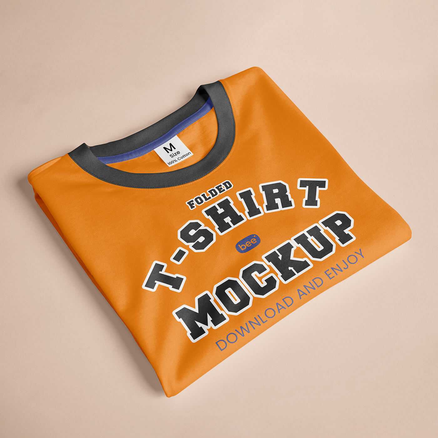 Free Perspective Folded T-Shirt Mockup PSD