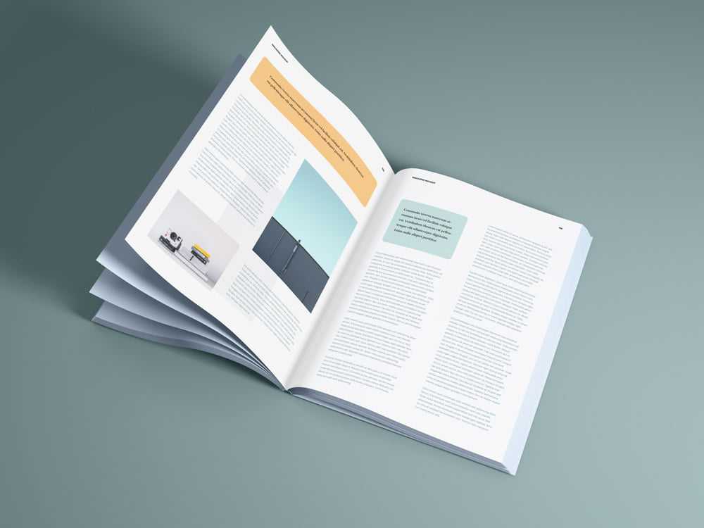 Free Perspective Open Magazine Mockup PSD free PSD