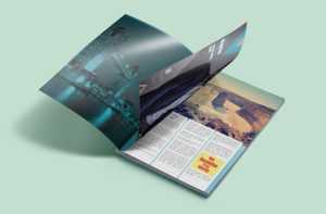 Free Perspective View Magazine Flapping Open Mockup Free PSD PSD