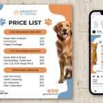 Free Pet Grooming Price List Social Media Post PSD Template