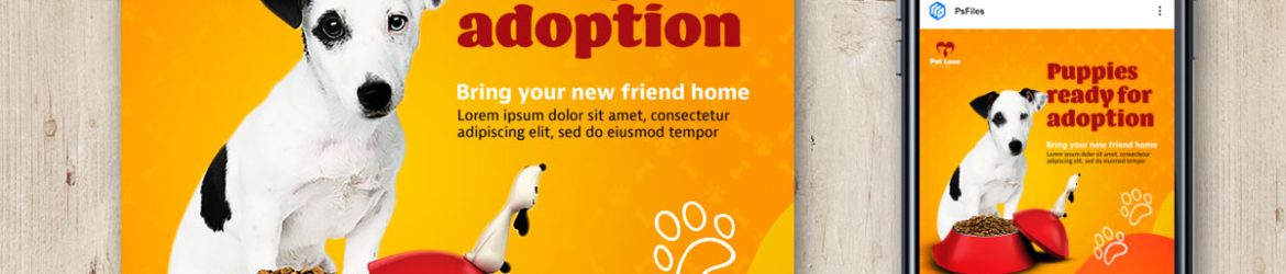 Free Pets Adoption Post Design PSD Template