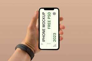 Free Phone Mockup PSD in Hand