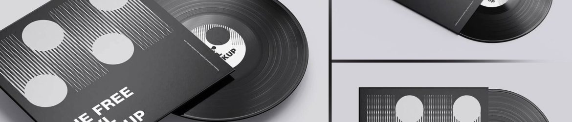 Free Phonograph Record Vinyl Disc Mockup PSD Set