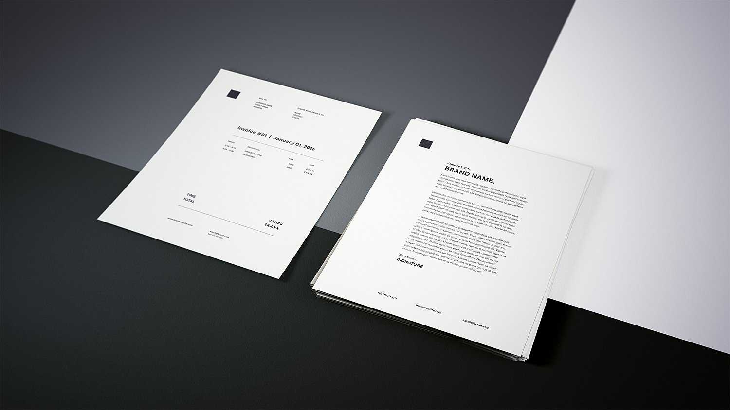 Free Photorealistic Letterhead Mockup PSD