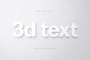 Free Photoshop White 3D Text Effect Vol.2