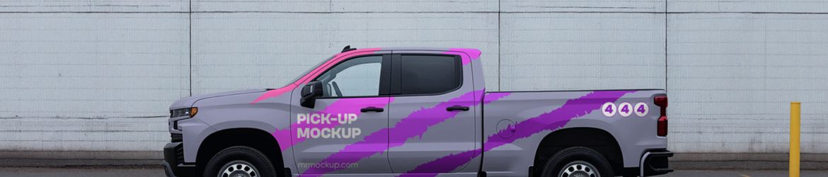 Free Pick-up on the Parking Mockup PSD Free Pick-up on the Parking Mockup PSD