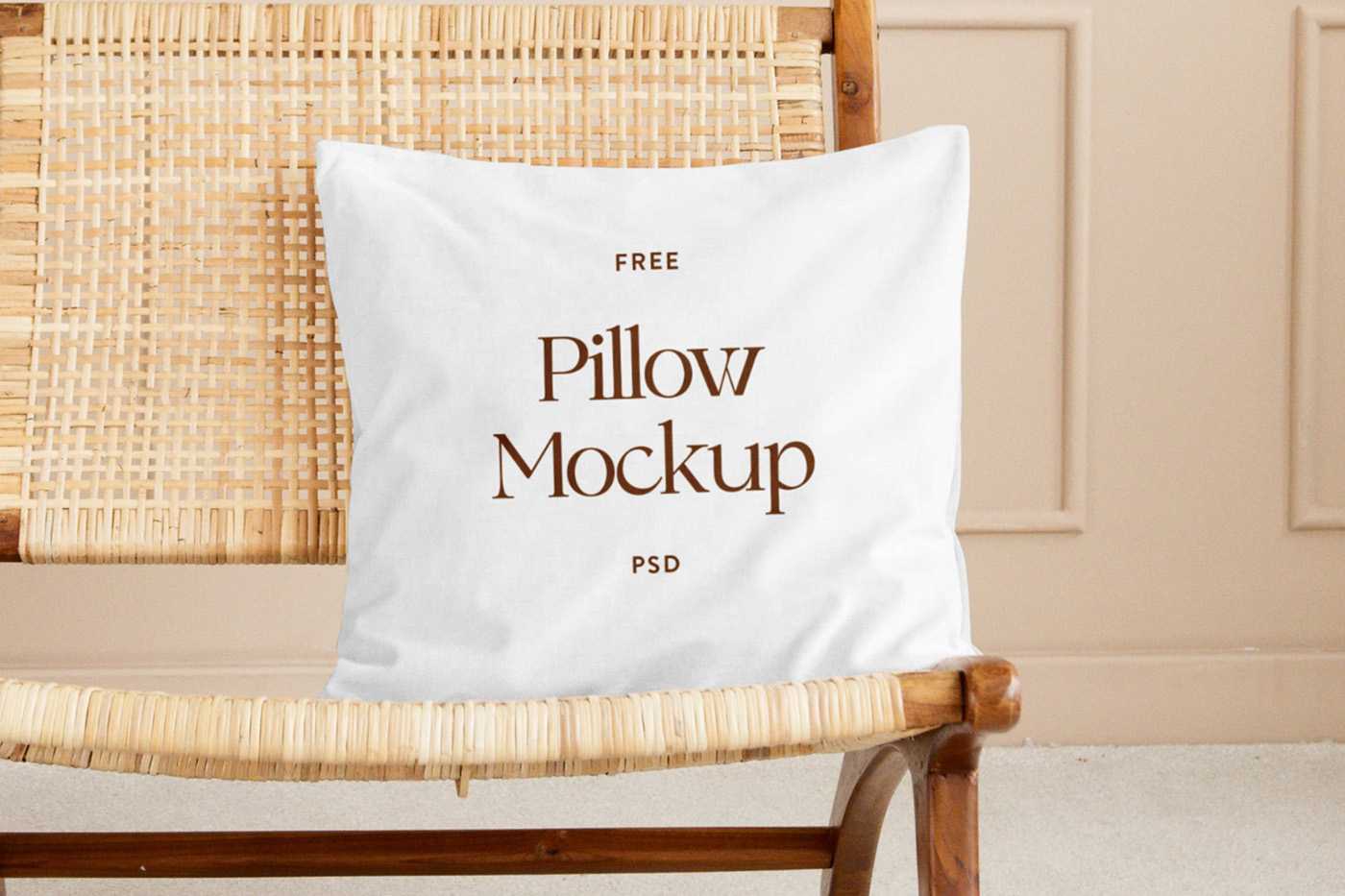 Free Pillow on Chair Mockup