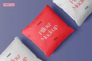 Free Pillow PSD Mockup in Top view
