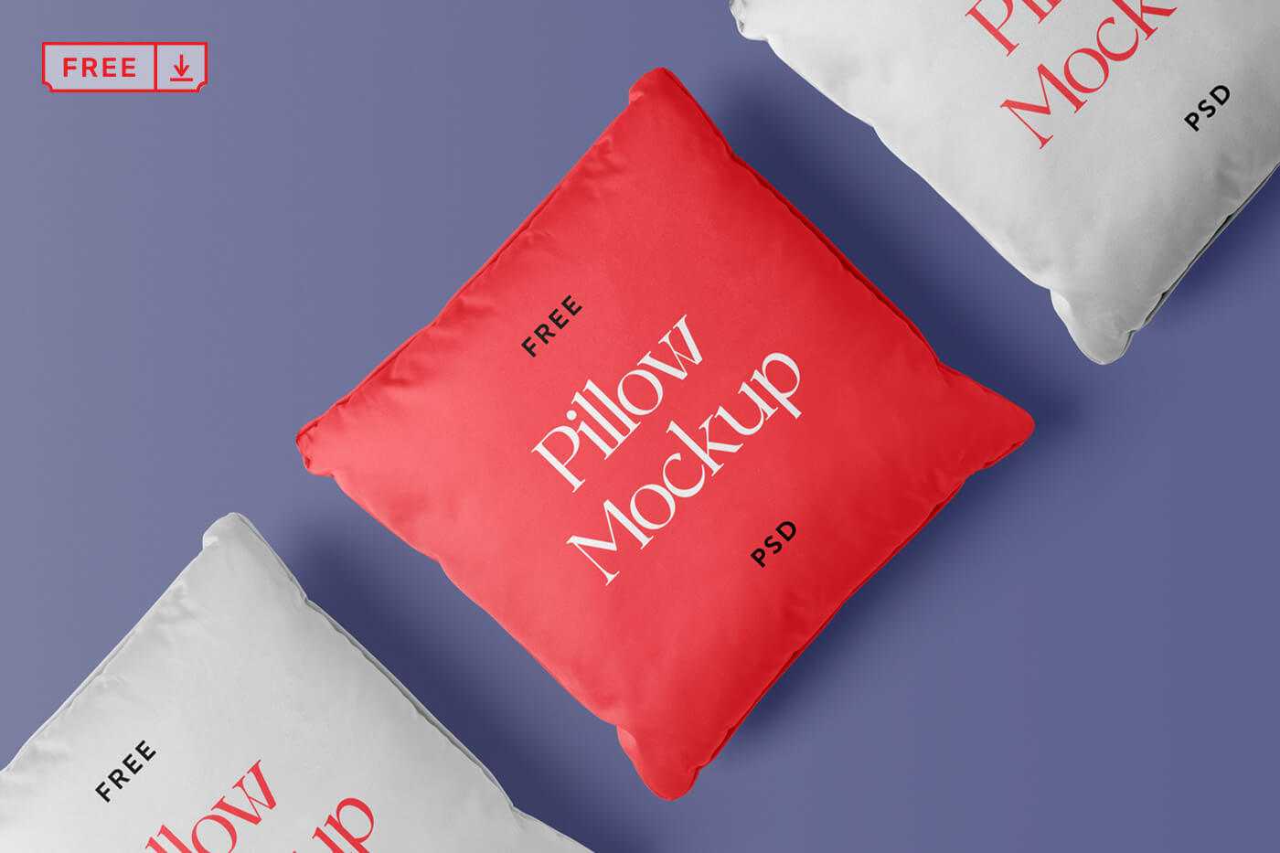 Free Pillow PSD Mockup in Top view