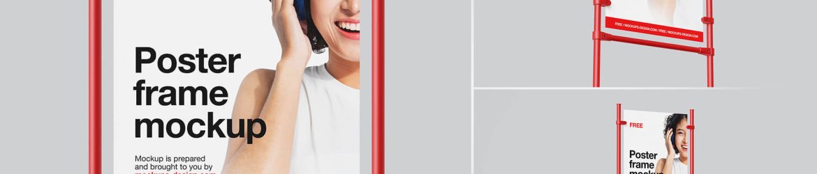 Free Pipe Frame Sticked Poster Frame Mockup PSD