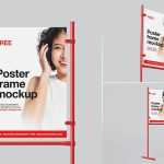 Free Pipe Frame Sticked Poster Frame Mockup PSD