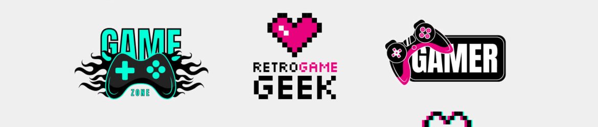 Free Pixel Arcade Gaming Logo Template PSD, Ai, PNG files