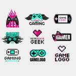 Free Pixel Arcade Gaming Logo Template PSD, Ai, PNG files