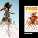 Free Pixel Dispersion Poster Photo Effect PSD