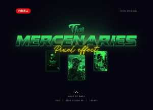Free Pixel Effect PSD | Text Effect Download