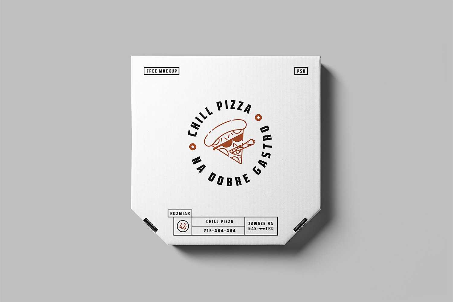 Free Pizza Box Package Branding Mockup