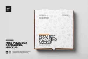 Free Pizza Box Packaging Mockup