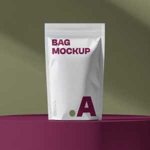 Free Plastic Coffee Bag Mockup