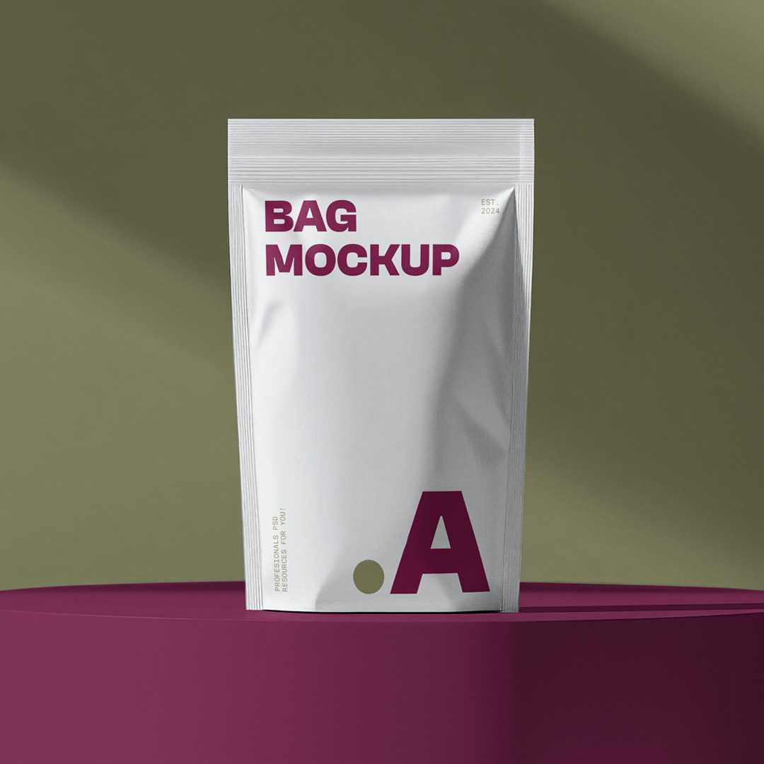 Free Plastic Coffee Bag Mockup