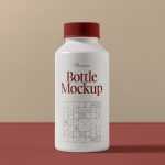 Free Plastic Cosmetics Bottle Mockup