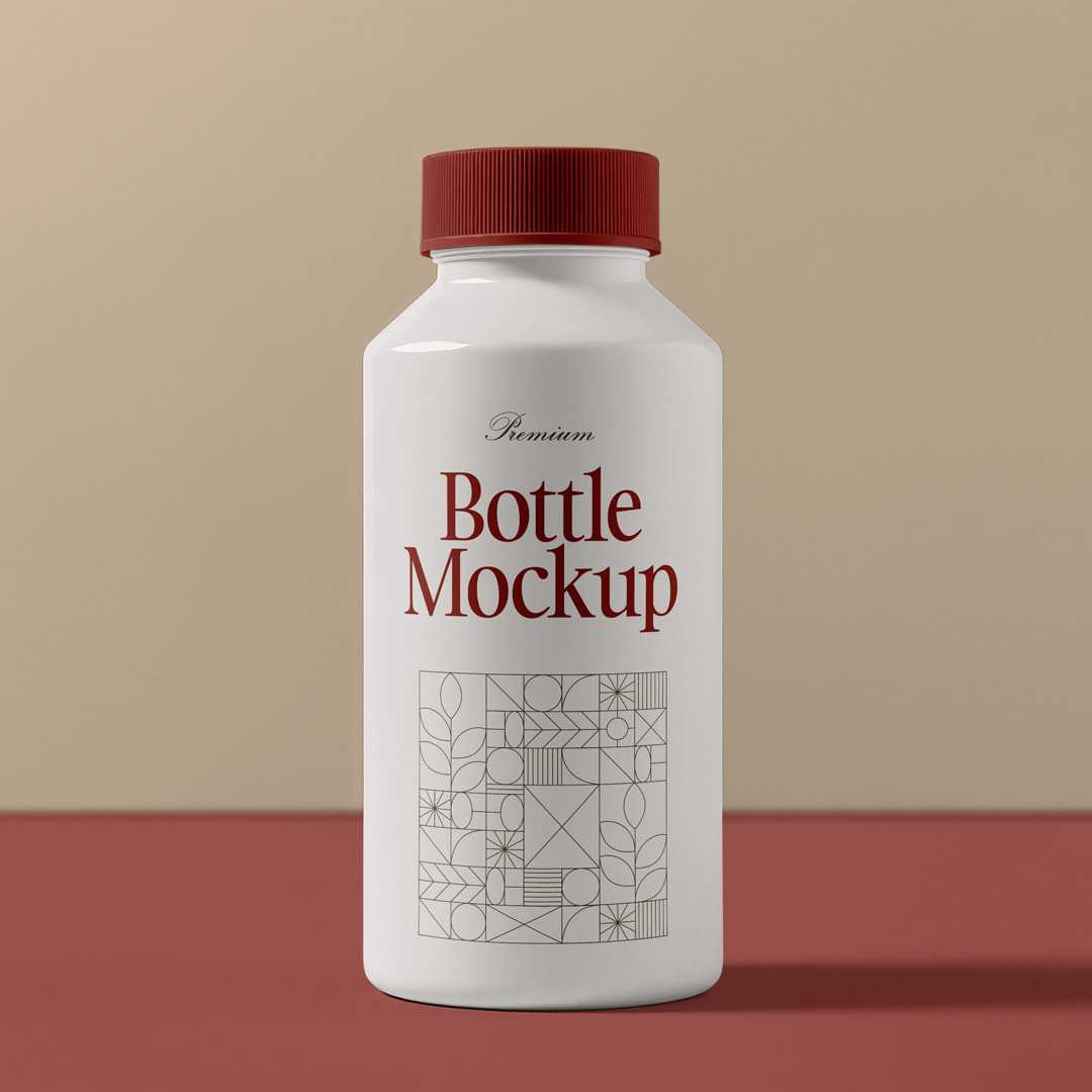 Free Plastic Cosmetics Bottle Mockup