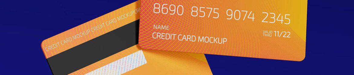 Free Plastic Credit / Debit Bank Card Mockup 3 PSD Set