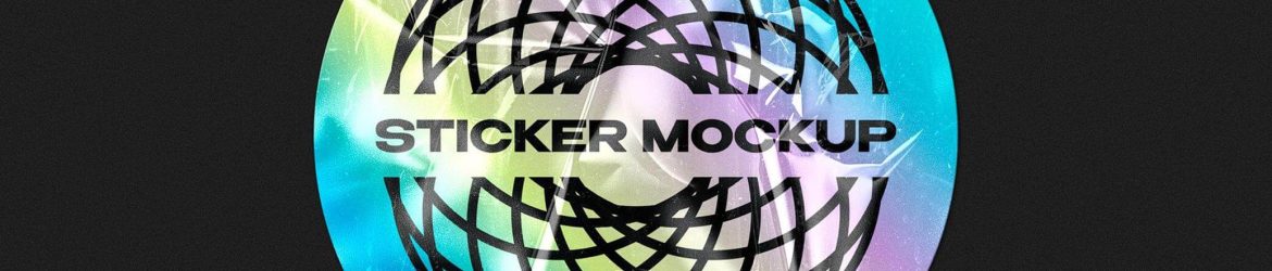 Free Plastic Sticker Mockup PSD