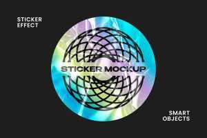 Free Plastic Sticker Mockup PSD