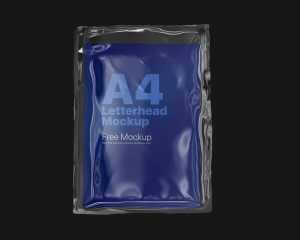 Free Plastic Wrapped A4 Paper Mockup PSD