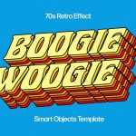 Free Playful Retro Text Effect PSD file