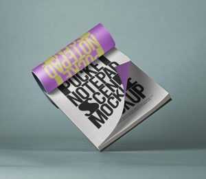 Free Pocket Notepad Mockup Scene PSD