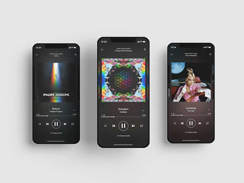 Free Podcast, Music Spotify Play Phone Mockup PSD
